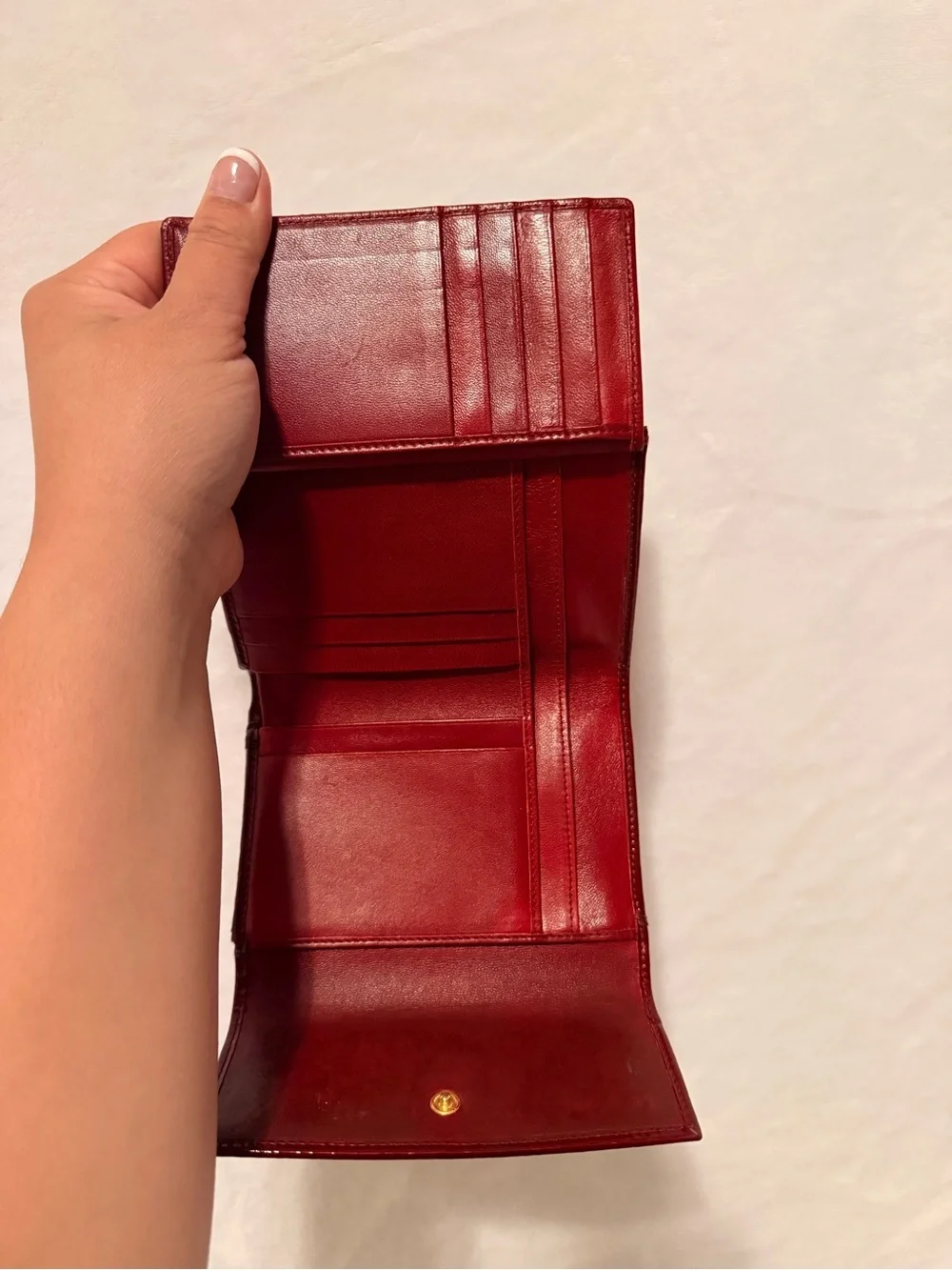 Christian Dior Patent Cannage Mini Lady Dior Wallet
